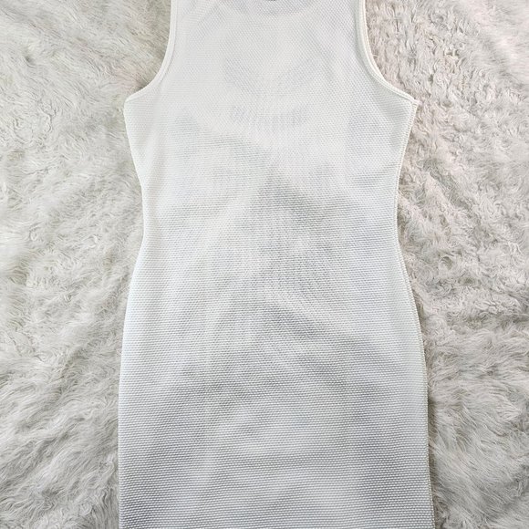 Guess Women's White and Black Beaded Sleevesless Midi Dress Size L - Picture 3 of 11